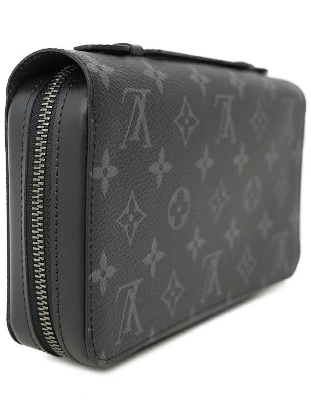 Louis Vuitton Eclipse Monogram Black Zippy Wallet Zipper Round Long Black